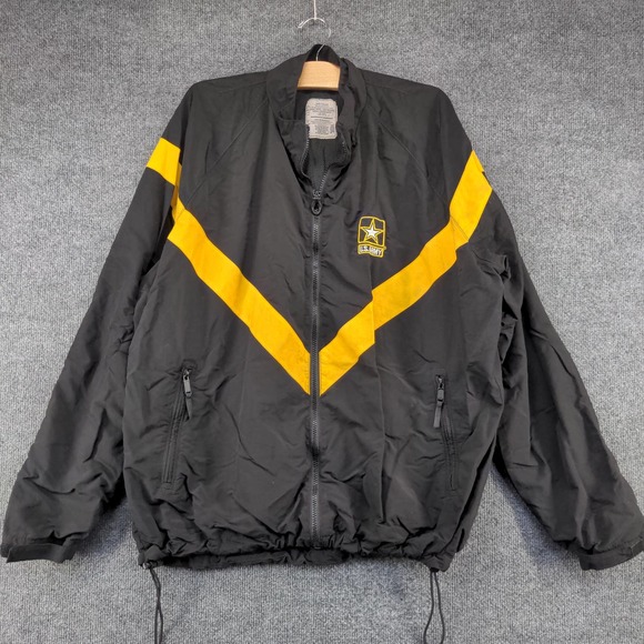 U.S. Army Mens Physical Fitness Uniform Jacket APFU Black Size L - Picture 2 of 14